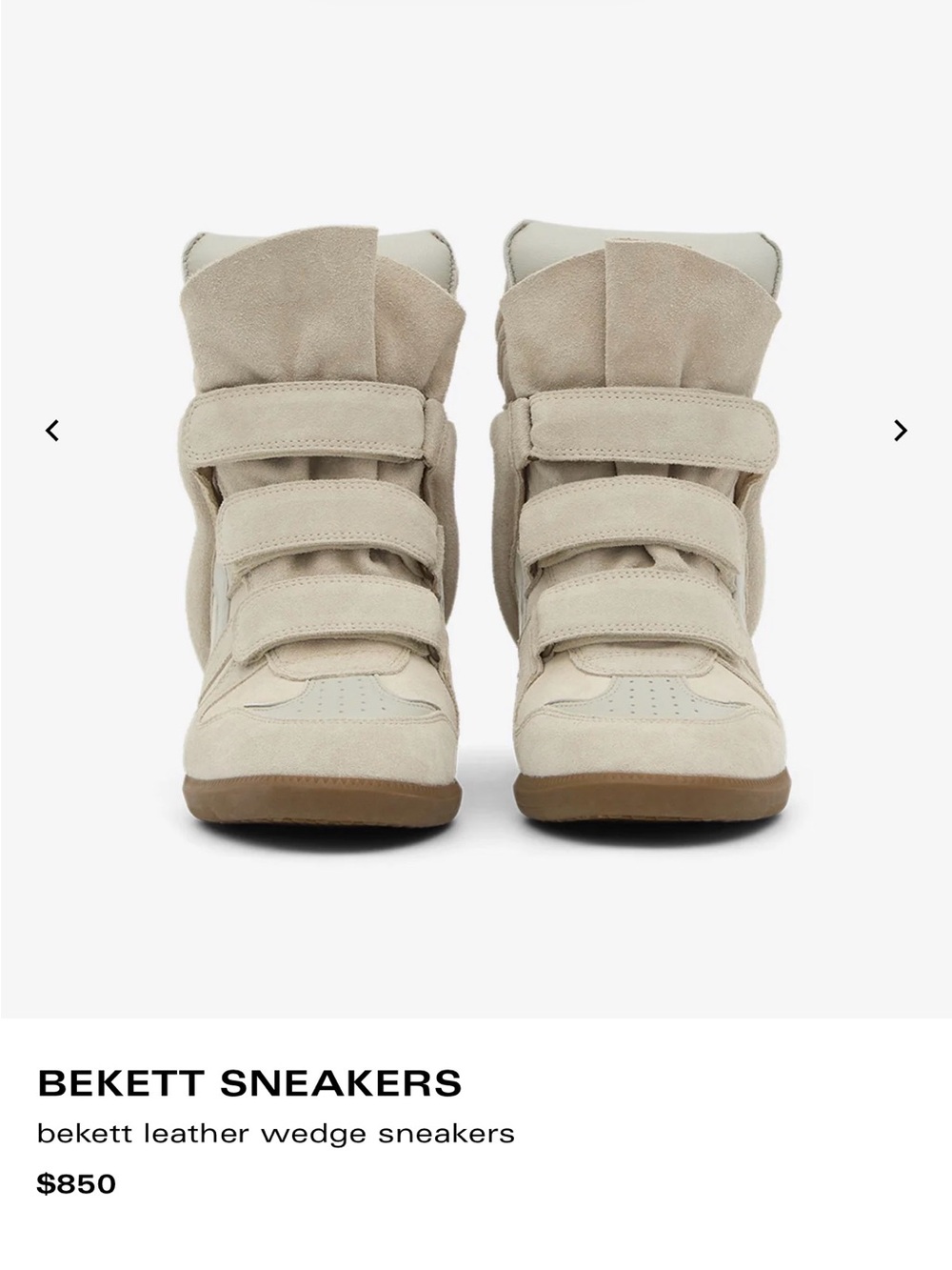 Isabel Marant Ecru Suede Beckett Wedge Sneakers